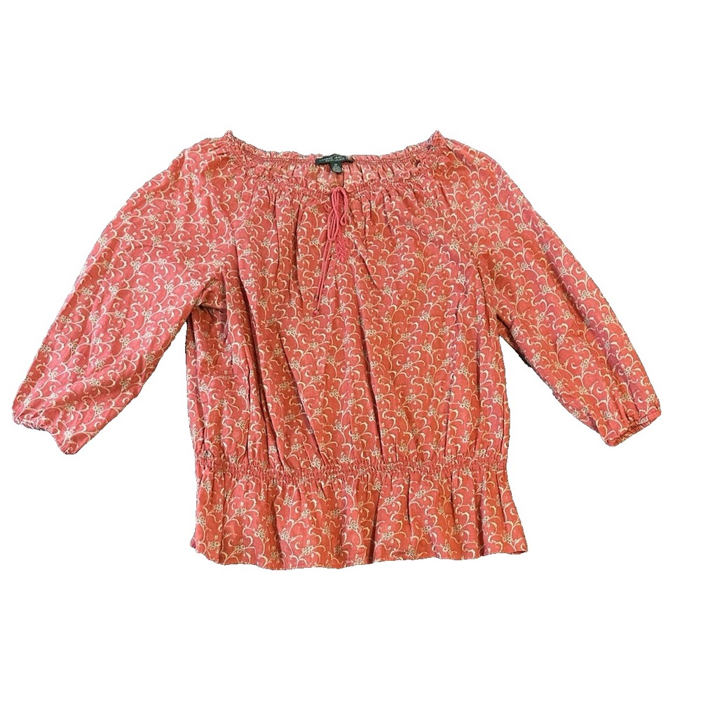 Lauren Jeans Co Ralph Lauren Blouse Womens 2X Floral Peasant Cottagecore Preppy